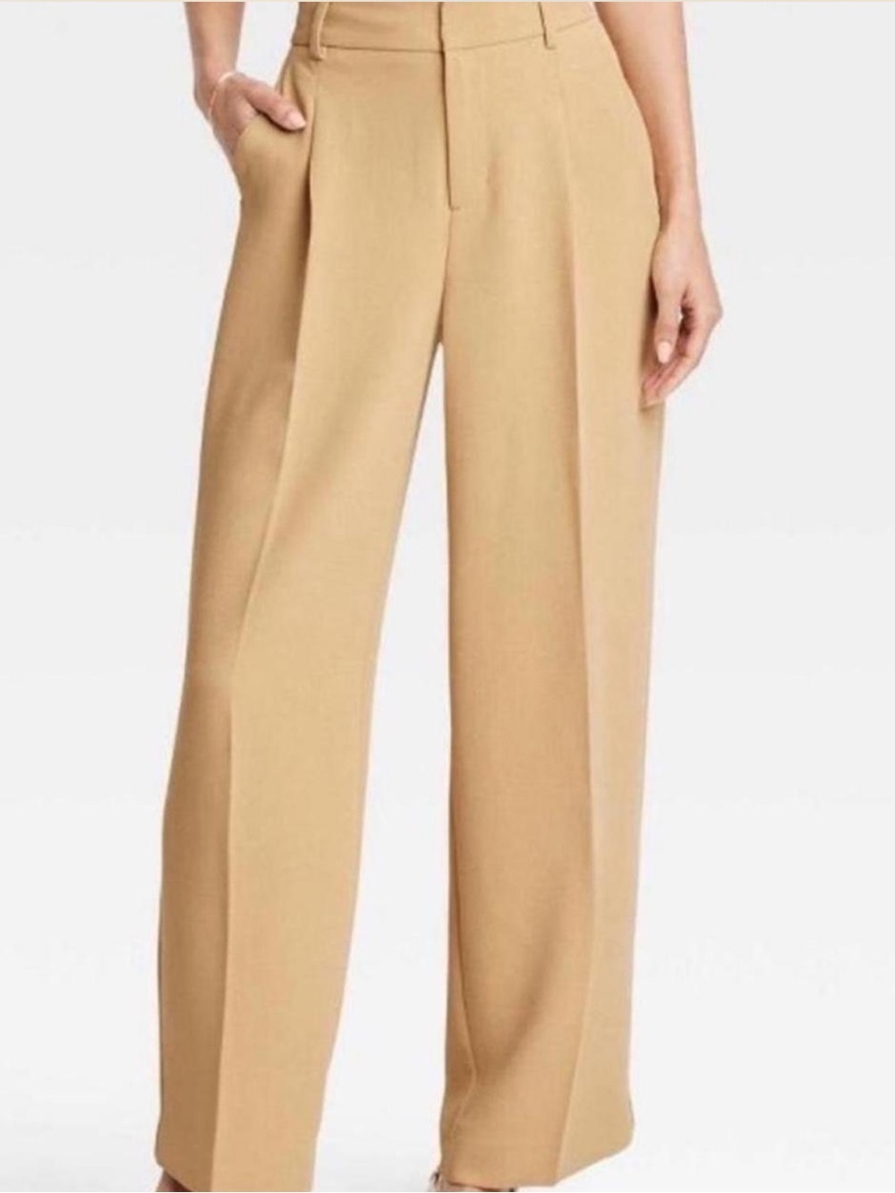 High Rise Tan Trousers - Picture 7 of 8
